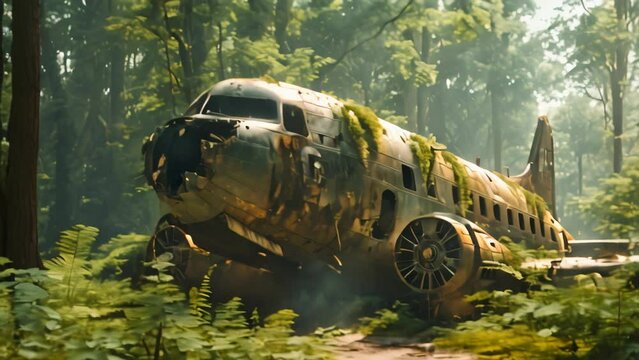 abandoned plane Footage 4k