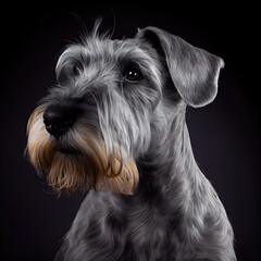 Cesky Terrier Portrait in Studio with Dramatic Lighting