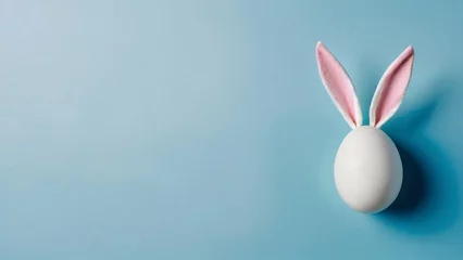 Foto op Aluminium Bunny easter egg with ears  © Tayyab