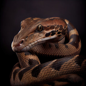 Close-Up Dumeril's Boa Portrait in Professional Studio Setting