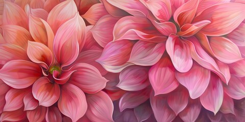 Obraz premium Closeup of vibrant pink flowers with layered petals creating a stunning display. Concept Closeup Floral Beauty