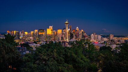 Seattle, Washington, USA - City overlook in the evening