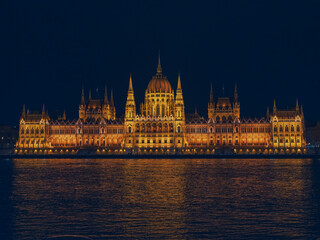 Budapest parlament buildings  at night - 737839426