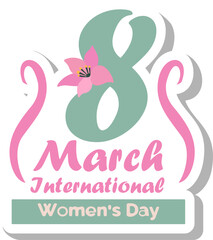 Lettering Happy Womens Day Sticker