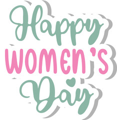 Naklejka na ściany i meble Lettering Happy Womens Day Sticker