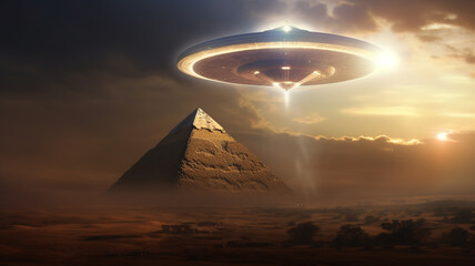 ufo aircraft  try to land by the  great pyramid .ufo conspiracy theories