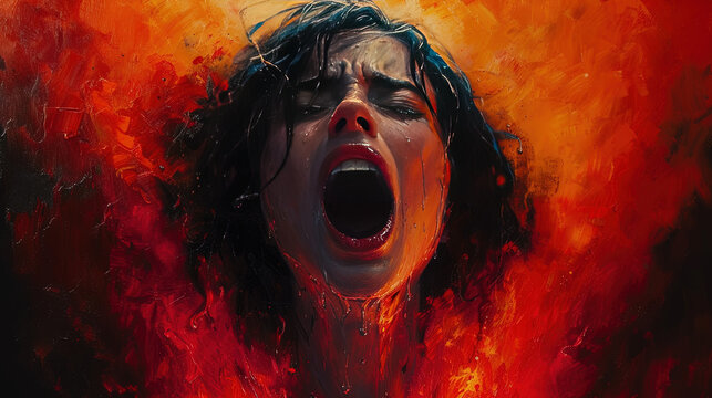 A image of a girl in a hell. Created with Ai