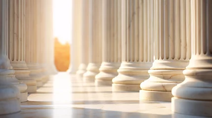 Fotobehang a row of white pillars © John
