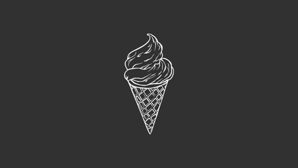 black silhouette of ice cream cut out on black background