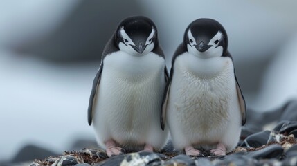 Penguins in Antarctica: Adorable penguins in their natural habitat, conveying the charm of these resilient birds.