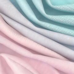 Wave texture silk abstract fabric. Pink, violet, green unique design