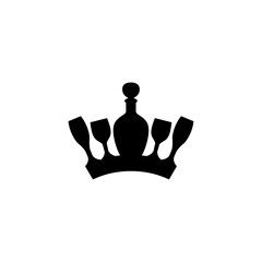 bottle and glass, crown or tiara,　 vector symbol design © HIRAISO SIMONE