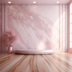 Marble wall with wooden floor