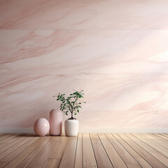 Marble wall with wooden floor