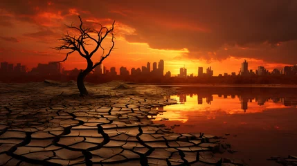 Poster Global warming plant landscape © Jafger