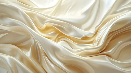 Obraz premium Minimal abstract white background with smooth curve, flowing satin waves for backdrop design