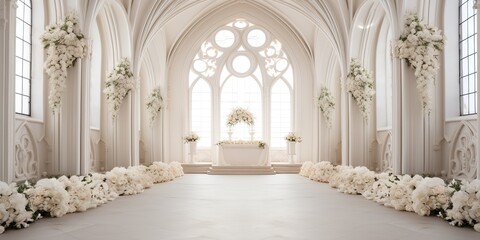Fototapeta na wymiar christian wedding decoration in white background