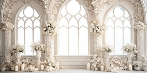 christian wedding decoration in white background