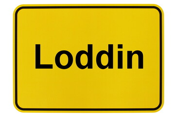 Illustration eines Ortsschildes der Gemeinde Loddin in Mecklenburg-Vorpommern