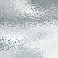 Transparent texture of matte white and grey frosted glass, blur silver foil effect. Stained glass decorative background. Vector