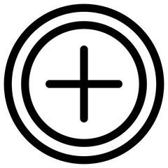 Add item. positive sign line art icon for apps and websites