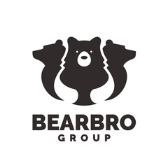 bear negative space logo. Smart clean and modern logo design inspiration