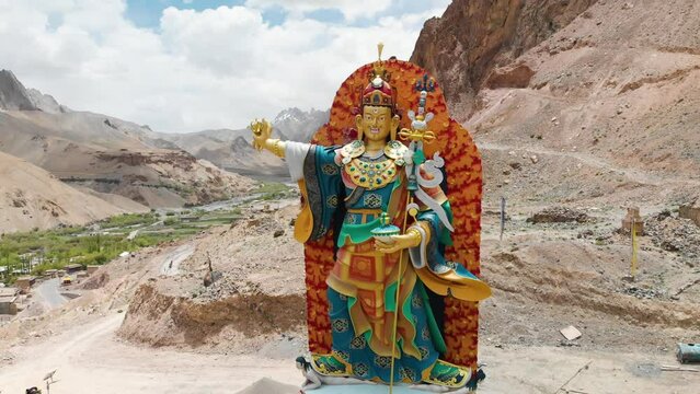 Amazing colorful statue of Guru Padmasambhava located in Ladakh, INDIA