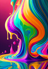 流動的でカラフルな液体