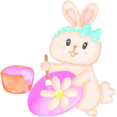 easter bunny with easter egg