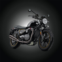 Obraz na płótnie Canvas motorcycle on black background