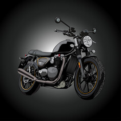 Obraz na płótnie Canvas motorcycle on black background