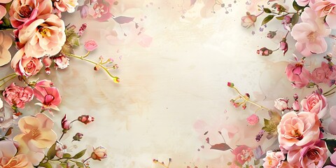 Elegant Floral Border Blank Card - Ideal for Weddings, Mothers Day, and More. Concept Elegant Floral Border, Versatile Design, Wedding Cards, Mothers Day Cards, Special Occasion Cards