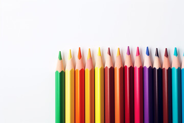 Fototapeta premium Color pencils on white background