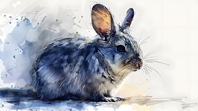 illustration with the drawing of a Chinchillas