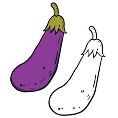Eggplant illustration. Perfect for art, postcards, cards, wall decor, t-shirts, cards, prints, picture books, coloring books, wallpapers, prints, cards, etc.
