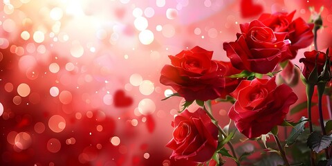 A vibrant Valentines Day backdrop with a bunch of beautiful red roses. Concept Valentine's Day Photoshoot, Romantic Red Roses, Vibrant Backdrop, Love-filled Portraits