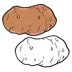 Potato illustration. Perfect for art, postcards, cards, wall decor, t-shirts, cards, prints, picture books, coloring books, wallpapers, prints, cards, etc.
