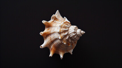 Obraz premium A single seashell, delicately placed against a colored background, captures the essence of the ocean