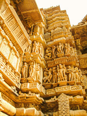 Fototapeta na wymiar photo of khajuraho sculpture in india