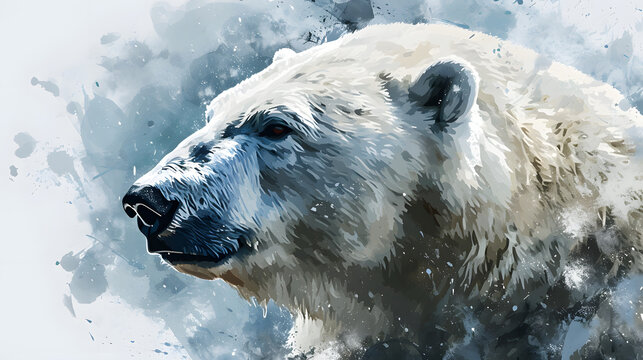 illustration with the drawing of a Polar bear