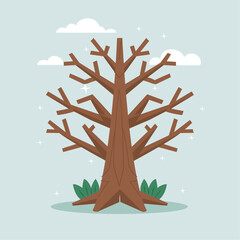 Dragon tree flat vector illustration 