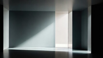 interior minimalist room 3d render with smooth light