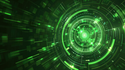 Obraz premium Green circle and line technology abstract technology innovation concept vector background and glowing light.