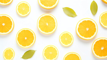 pattern with lemons and oranges, generative ai