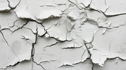 Grey plaster facade house wall with dark cracks