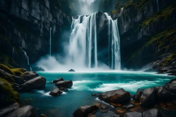 waterfall in yosemite generated by AI technology