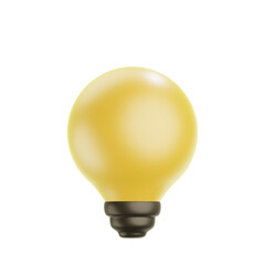 3D Golden Light Bulb Isolated