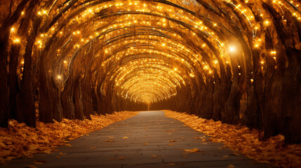 Luminous arch tunnel - obrazy, fototapety, plakaty