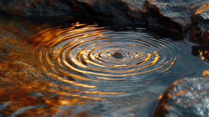 Closeup of playful ripples dancing on the surface of the pond.