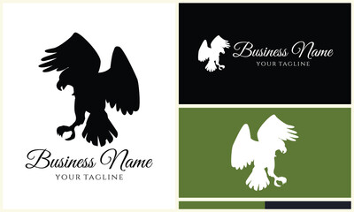 silhouette eagle head logo template